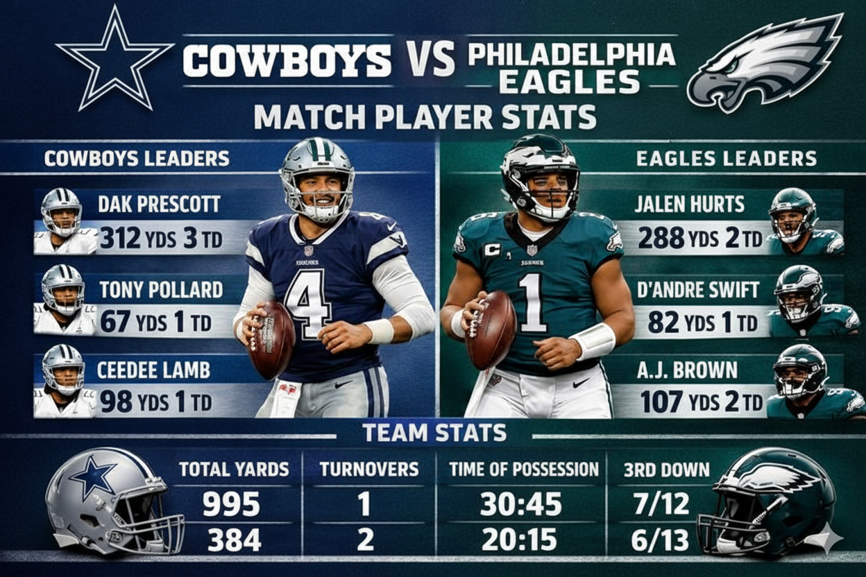 Cowboys vs Eagles Stats