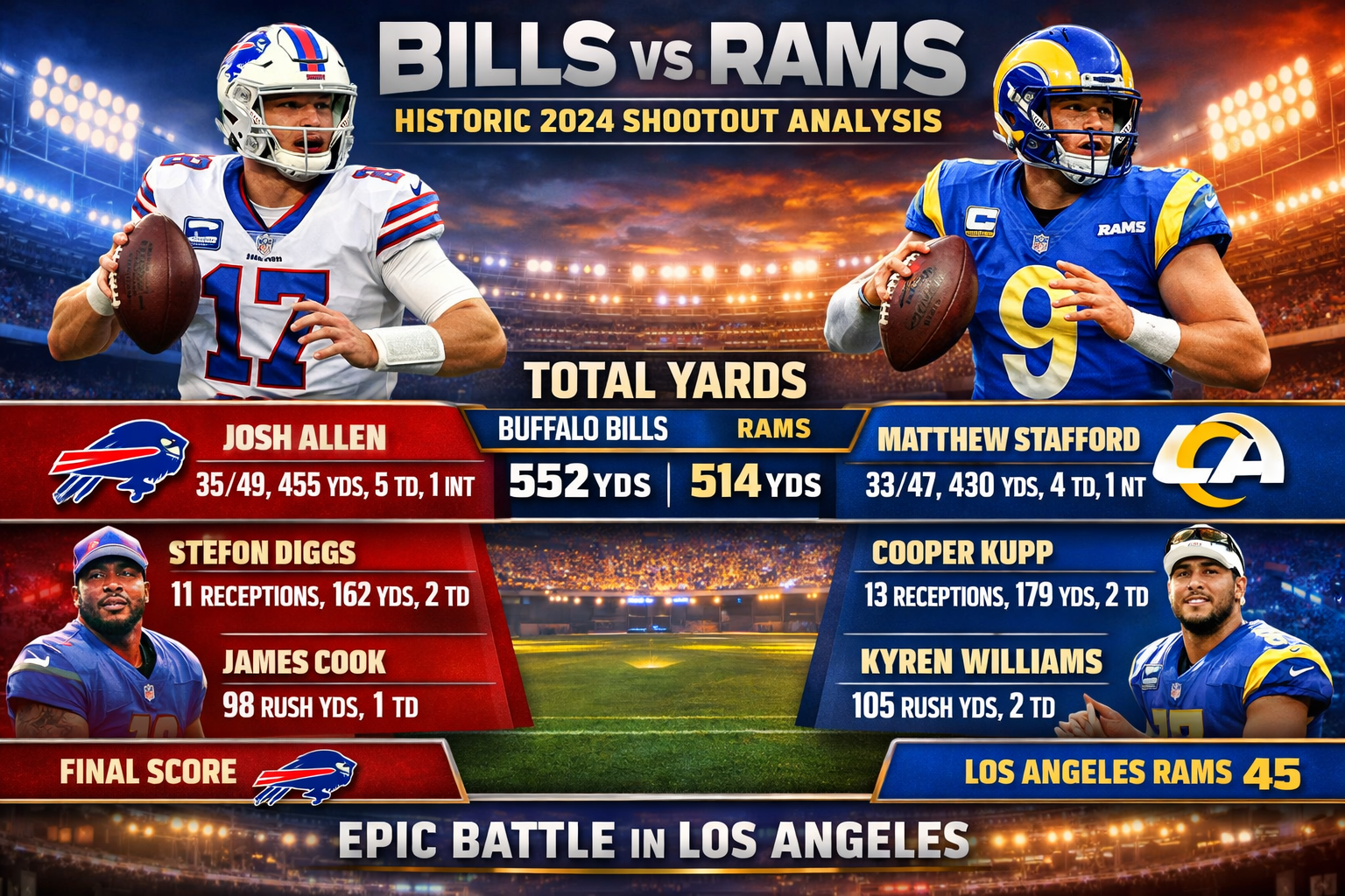 Buffalo Bills vs Los Angeles Rams Match Player Stats