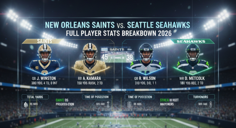 New Orleans Saints vs Seahawks Match Player Stats
