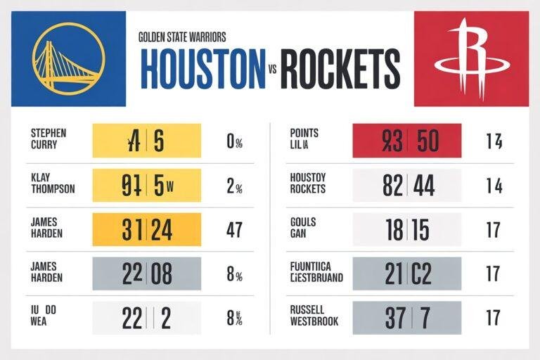 Golden State Warriors vs Houston Rockets Match Player Stats