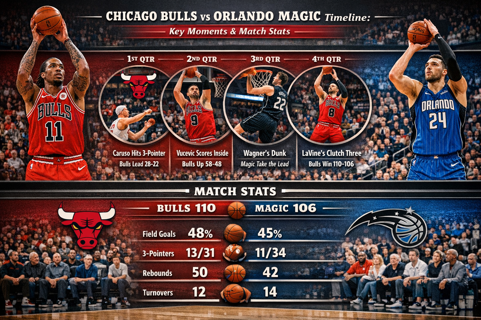 Chicago Bulls vs Orlando Magic Timeline