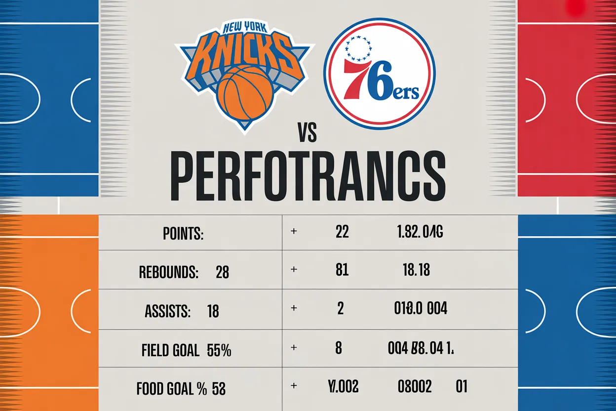 Knicks vs 76ers Match Player Stats