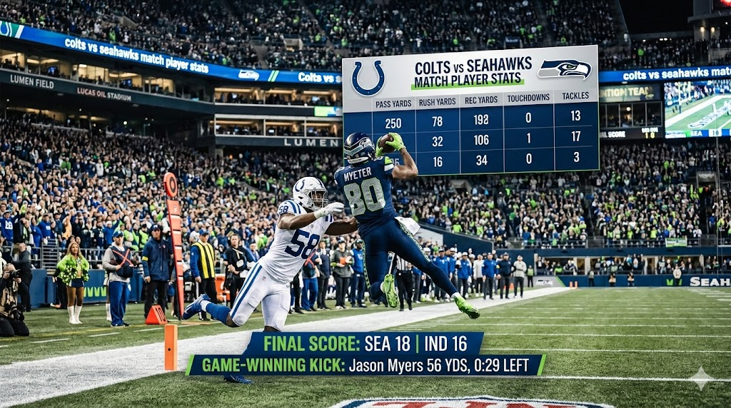 Colts vs Seahawks Match Player Stats