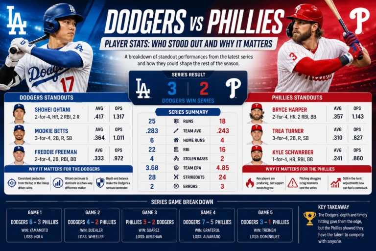 Dodgers vs Phillies Player Stats